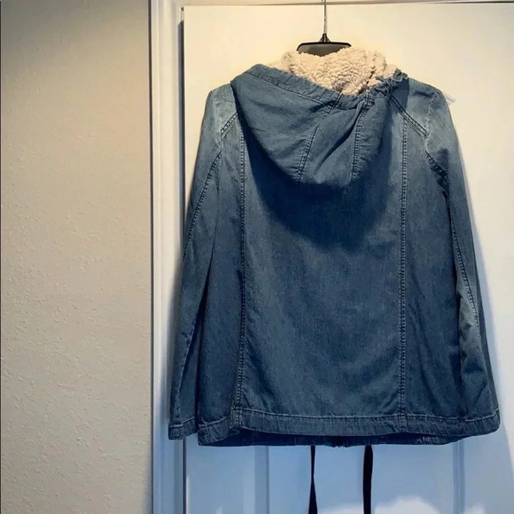 Denim Rubbish Sherpa Hooded Jacket - Picture 2 of 12